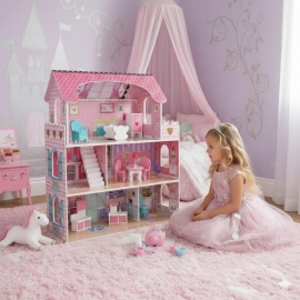 Ξύλινο Κουκλόσπιτο με Έπιπλα & Φωτισμό LED - Ikonka (ΚΧ6484)Ξύλινο Κουκλόσπιτο με Έπιπλα & Φωτισμό LED - Ikonka (ΚΧ6484)