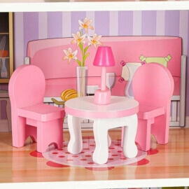 Ξύλινο Κουκλόσπιτο με Έπιπλα & Φωτισμό LED - Ikonka (ΚΧ6484) Ξύλινο Κουκλόσπιτο με Έπιπλα & Φωτισμό LED - Ikonka (ΚΧ6484)