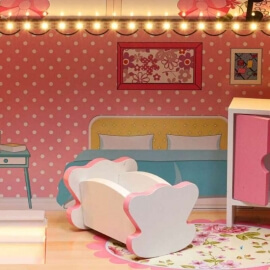 Ξύλινο Κουκλόσπιτο με Έπιπλα & Φωτισμό LED - Ikonka (ΚΧ6484) Ξύλινο Κουκλόσπιτο με Έπιπλα & Φωτισμό LED - Ikonka (ΚΧ6484)