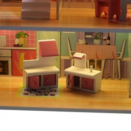 Ξύλινο Κουκλόσπιτο με Έπιπλα & Φωτισμό LED - Ikonka (ΚΧ6484) Ξύλινο Κουκλόσπιτο με Έπιπλα & Φωτισμό LED - Ikonka (ΚΧ6484)