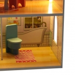 Ξύλινο Κουκλόσπιτο με Έπιπλα & Φωτισμό LED - Ikonka (ΚΧ6484)