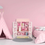 Ξύλινο Κουκλόσπιτο με Έπιπλα - Ikonka (ΚΧ3488)