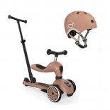 Σετ Scoot & Ride Πατίνι Highwaykick 1 Push & Κράνος XXS Mocha