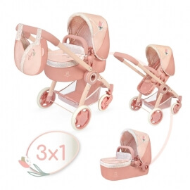 Καρότσι Κούκλας 3σε1 με Τσάντα & Πορτ-Μπεμπέ Tulipe - De Cuevas (80574)