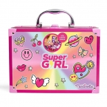 Παιδικό Σετ Καλλυντικών Βαλιτσάκι 2 Επιπέδων με Φως "Super Girl" - Martinelia (31104)