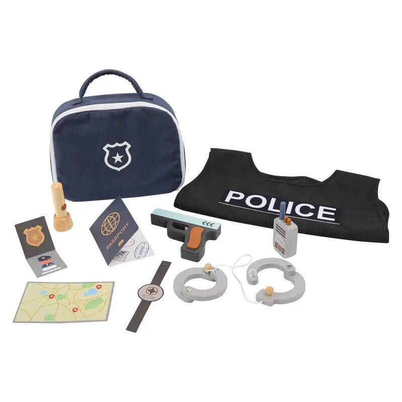Τσαντάκι Αστυνομίας με Ξύλινα Αξεσουάρ 10τμχ (63498491)