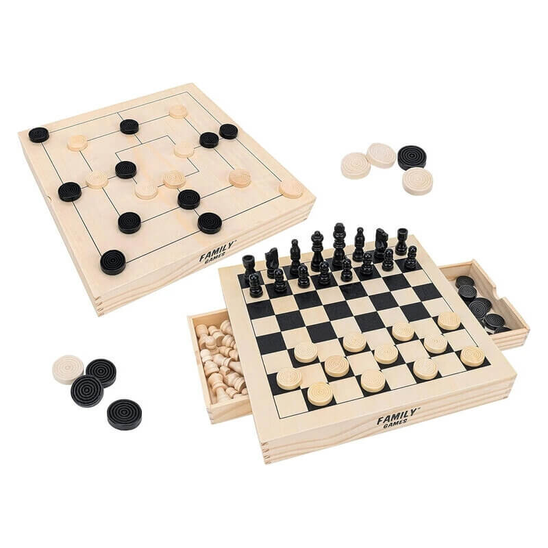 Επιτραπέζιο Σκάκι - Ντάμα 3σε1 Ξύλινο - Globo (41160)Επιτραπέζιο Σκάκι - Ντάμα 3σε1 Ξύλινο - Globo (41160)