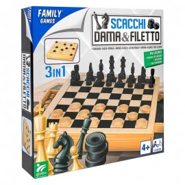 Επιτραπέζιο Σκάκι - Ντάμα 3σε1 Ξύλινο - Globo (41160)