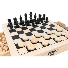 Επιτραπέζιο Σκάκι - Ντάμα 3σε1 Ξύλινο - Globo (41160)