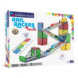 Magna-Tiles Μαγνητικό Παιχνίδι 90τμχ "Rail Racers Deluxe" (251090RR)