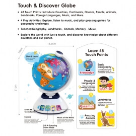 Διαδραστική Υδρόγειος Σφαίρα Touch & Discover - Hola (HE8985)