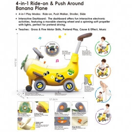 Περπατούρα Αεροπλάνο 4σε1 με Ήχους - Hola (HE9983)