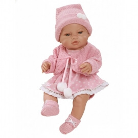 Μωρό με Κουβερτάκι Rebeca Recien Nacidos Βινυλίου Ροζ 42εκ.