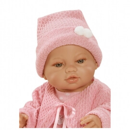 Μωρό με Κουβερτάκι Rebeca Recien Nacidos Βινυλίου Ροζ 42εκ.