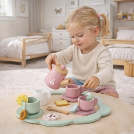 Ξύλινο Σετ Τσαγιού με Αξεσουάρ  - Tooky Toy (TJ271)
