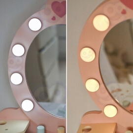 Ξύλινη Τουαλέτα Ομορφιάς με Φώς & Σκαμπό - Tooky Toy (TP530)