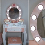 Ξύλινη Τουαλέτα Ομορφιάς με Φώς & Σκαμπό - Tooky Toy (TP530)