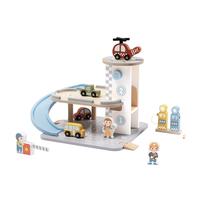 Ξύλινο Γκαράζ με Φιγούρες & Οχήματα - Tooky Toy (TP532)