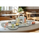 Φορητό Σετ Παιχνιδιού "Πόλη" με Ξύλινα Οχήματα - Tooky Toy (TP536)