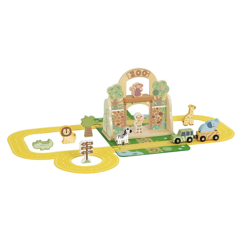 Φορητό Σετ Παιχνιδιού "Zoo" με Ξύλινα Οχήματα & Φιγούρες - Tooky Toy (TP537)Φορητό Σετ Παιχνιδιού "Zoo" με Ξύλινα Οχήματα & Φιγούρες - Tooky Toy (TP537)