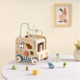 Ξύλινο Εκπαιδευτικό Όχημα Δραστηριοτήτων - Tooky Toy (TP542)