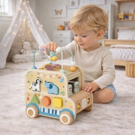 Ξύλινο Εκπαιδευτικό Όχημα Δραστηριοτήτων - Tooky Toy (TP542)Ξύλινο Εκπαιδευτικό Όχημα Δραστηριοτήτων - Tooky Toy (TP542)