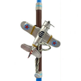 Χειροποίητη Πασχαλινή Λαμπάδα Αεροπλάνο Vintage Ασημί (26.12)