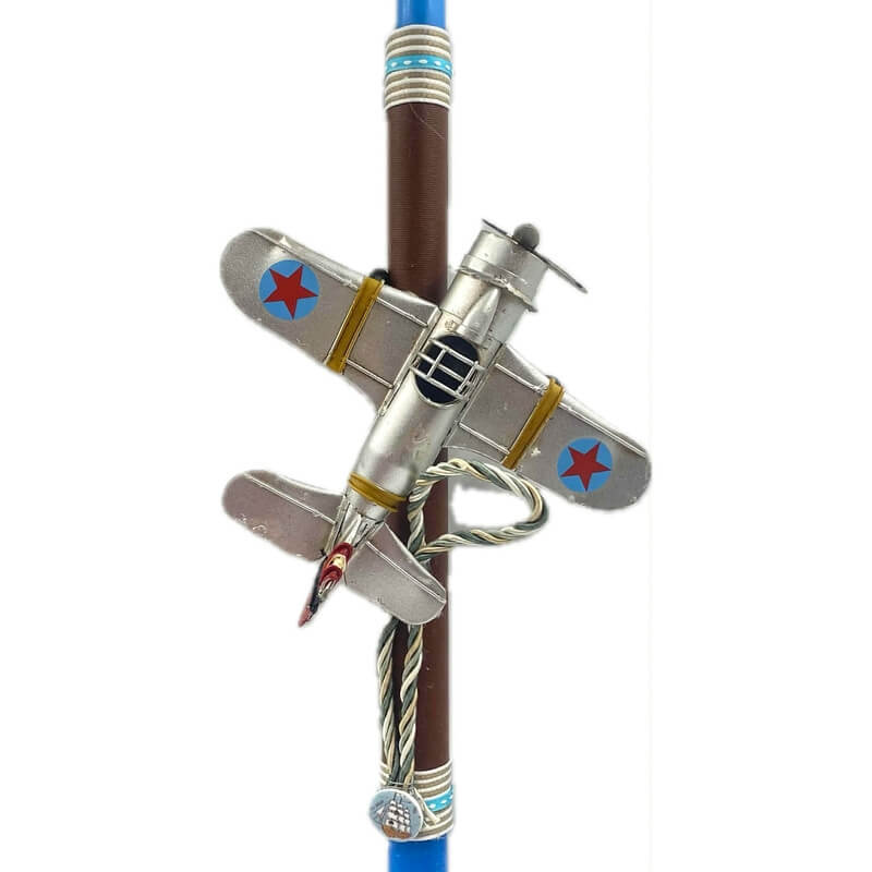 Χειροποίητη Πασχαλινή Λαμπάδα Αεροπλάνο Vintage Ασημί (26.12)