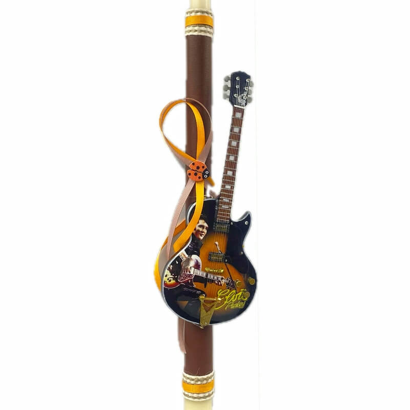 Χειροποίητη Πασχαλινή Λαμπάδα Ηλ. Κιθάρα Elvis (26.15)