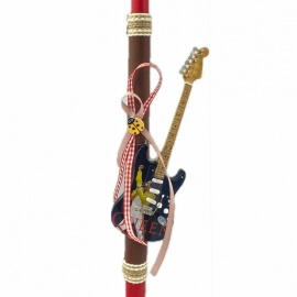 Χειροποίητη Πασχαλινή Λαμπάδα Ηλ. Κιθάρα Queen (26.17)