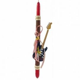 Χειροποίητη Πασχαλινή Λαμπάδα Ηλ. Κιθάρα Queen (26.17)