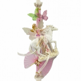 Χειροποίητη Πασχαλινή Λαμπάδα Νεράιδα με Πήγασο (26.24)