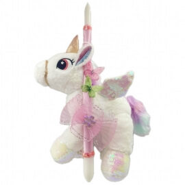 Χειροποίητη Πασχαλινή Λαμπάδα Μονόκερος Λούτρινος (26.27)