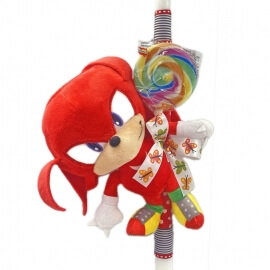 Χειροποίητη Πασχαλινή Λαμπάδα Σόνικ (Sonic) Knuckles 24εκ (26.38)