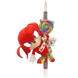 Χειροποίητη Πασχαλινή Λαμπάδα Σόνικ (Sonic) Knuckles 24εκ (26.38)