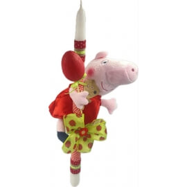 Χειροποίητη Πασχαλινή Λαμπάδα Πέππα 20εκ (26.44)