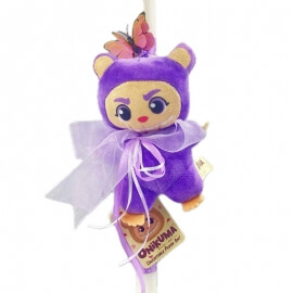 Χειροποίητη Πασχαλινή Λαμπάδα τύπου Λαμπούμπου 18cm - Onikuma Μωβ (26.61)