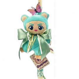 Χειροποίητη Πασχαλινή Λαμπάδα τύπου Λαμπούμπου 18cm - Onikuma Τυρκουάζ (26.62)