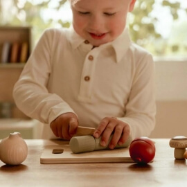 Ξύλινος Δίσκος Κοπής με Λαχανικά - Little Dutch (2505)