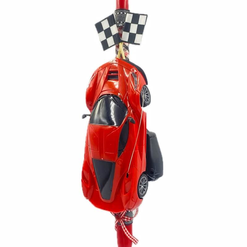 Χειροποίητη Πασχαλινή Λαμπάδα Super Car Τηλεκατ/νο Κόκκινο (26.11)