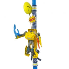 Χειροποίητη Πασχαλινή Λαμπάδα Transformer Κίτρινο (26.05)