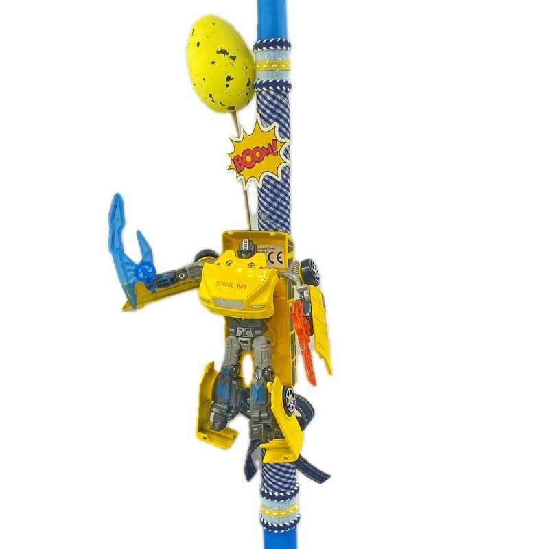 Χειροποίητη Πασχαλινή Λαμπάδα Transformer Κίτρινο (26.05)