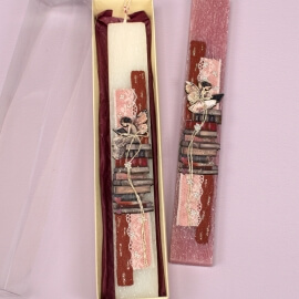 Πασχαλινή Λαμπάδα Πλακέ με Νεράιδα Βιβλία Ροζ (26057P)