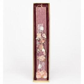 Πασχαλινή Λαμπάδα Πλακέ Κορίτσι με Λουλούδια Ροζ (26061P)Πασχαλινή Λαμπάδα Πλακέ Κορίτσι με Λουλούδια Ροζ (26061P)