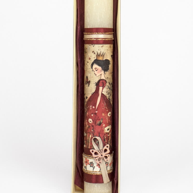 Πασχαλινή Λαμπάδα με Πριγκίπισσα και Λουλούδια Λευκή (26062W)Πασχαλινή Λαμπάδα με Πριγκίπισσα και Λουλούδια Λευκή (26062W)