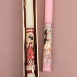 Πασχαλινή Λαμπάδα με Κορίτσι και Λουλούδια Ροζ (26062P)