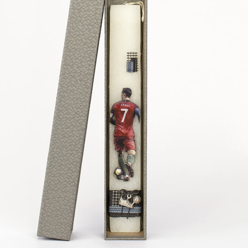 Πασχαλινή Λαμπάδα Πλακέ με Ποδοσφαιριστή Λευκή (26074W)Πασχαλινή Λαμπάδα Πλακέ με Ποδοσφαιριστή Λευκή (26074W)