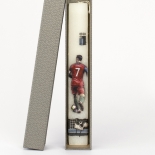 Πασχαλινή Λαμπάδα Πλακέ με Ποδοσφαιριστή Λευκή (26074W)