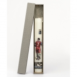 Πασχαλινή Λαμπάδα Πλακέ με Ποδοσφαιριστή Λευκή (26074W)