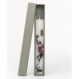 Πασχαλινή Λαμπάδα Πλακέ με Μπασκετμπολίστα Λευκή (26075W)